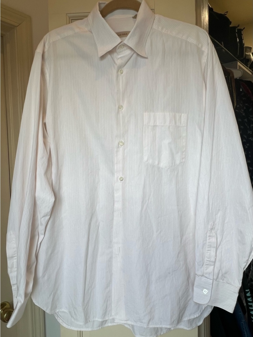 Billy Reid Light Yellow Stripe Dress Shirt